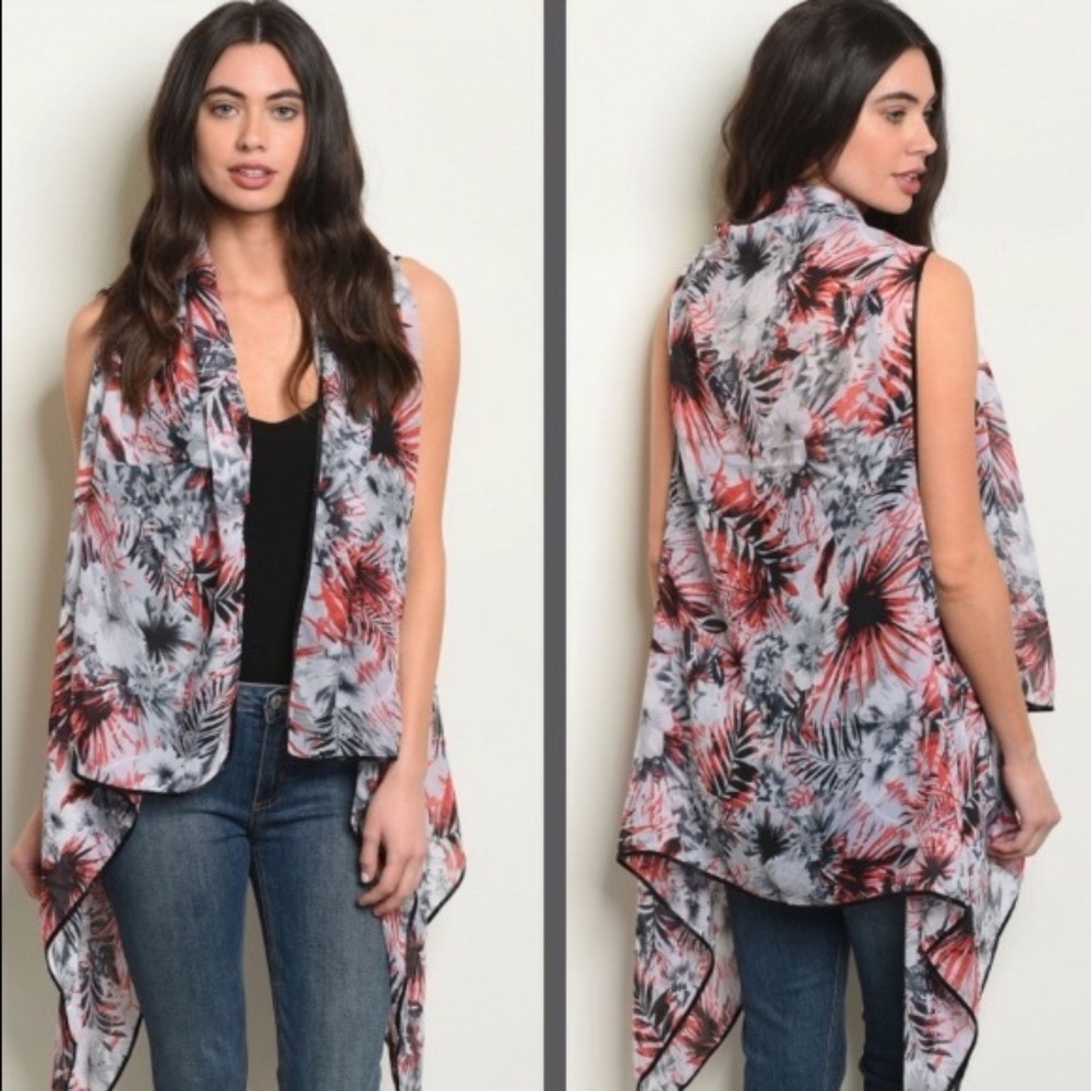 Floral print kimono